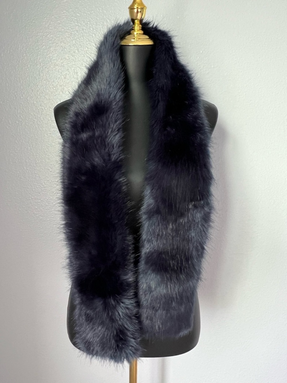J. Crew Collection Navy Faux Fur Scarf